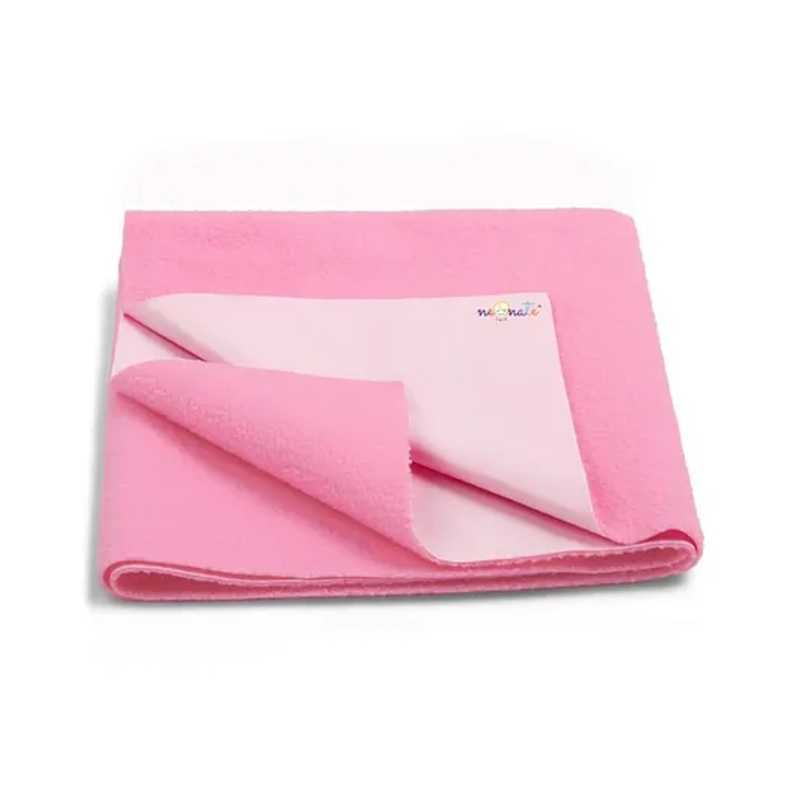 NeonateCare Microfiber Insta Dry Waterproof Baby Bed Protector Dry Sheet for Babies Small - Pink