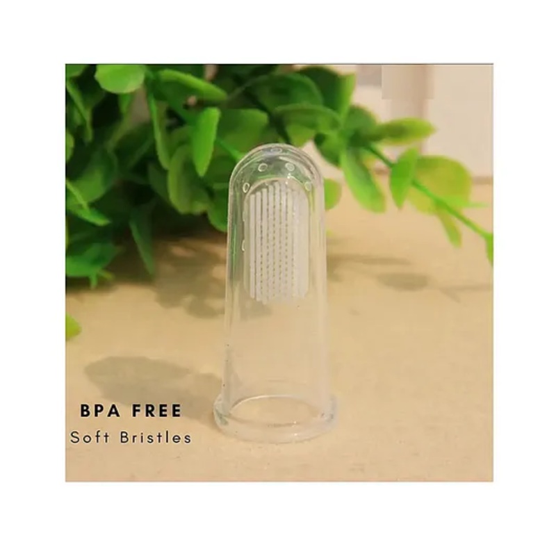 Numum Baby Silicone Soft Bristles Finger Brush White (Color and design may vary)