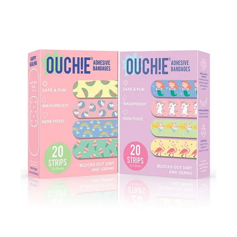 Ouchie Adhesive Bandages Pack Of 2 - 20 Strips Each