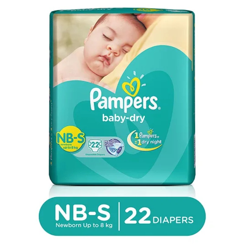Pampers Baby Dry Diaper Newborn To Small - 22 Pieces