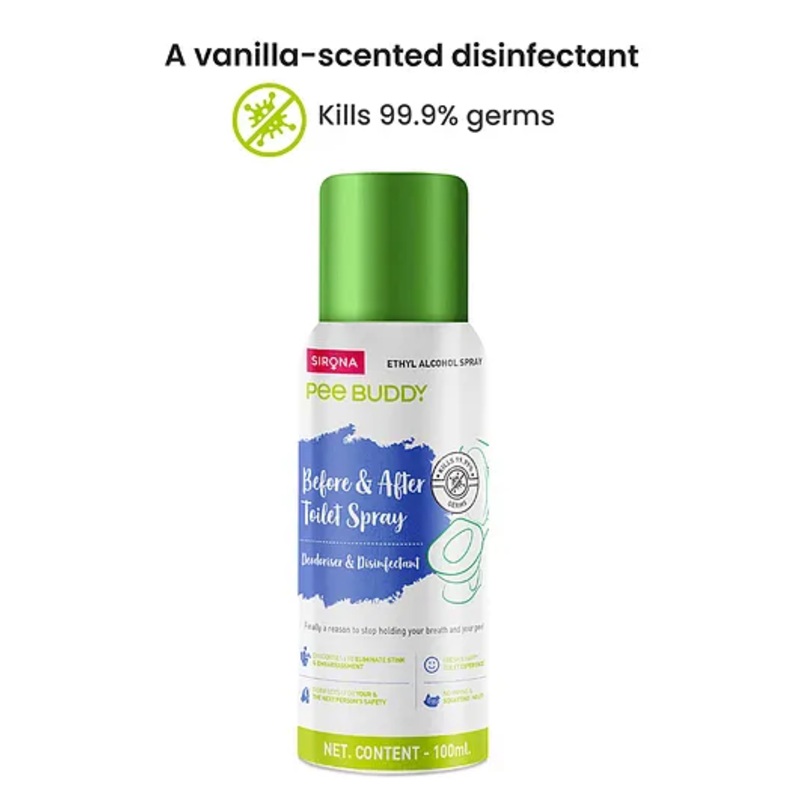 PeeBuddy Before & After Toilet Seat Disinfectant Spray - 100 ml
