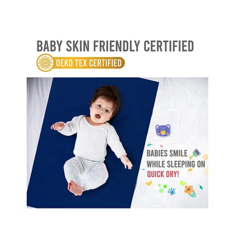 Quick Dry Small Bed Protector - Cobalt