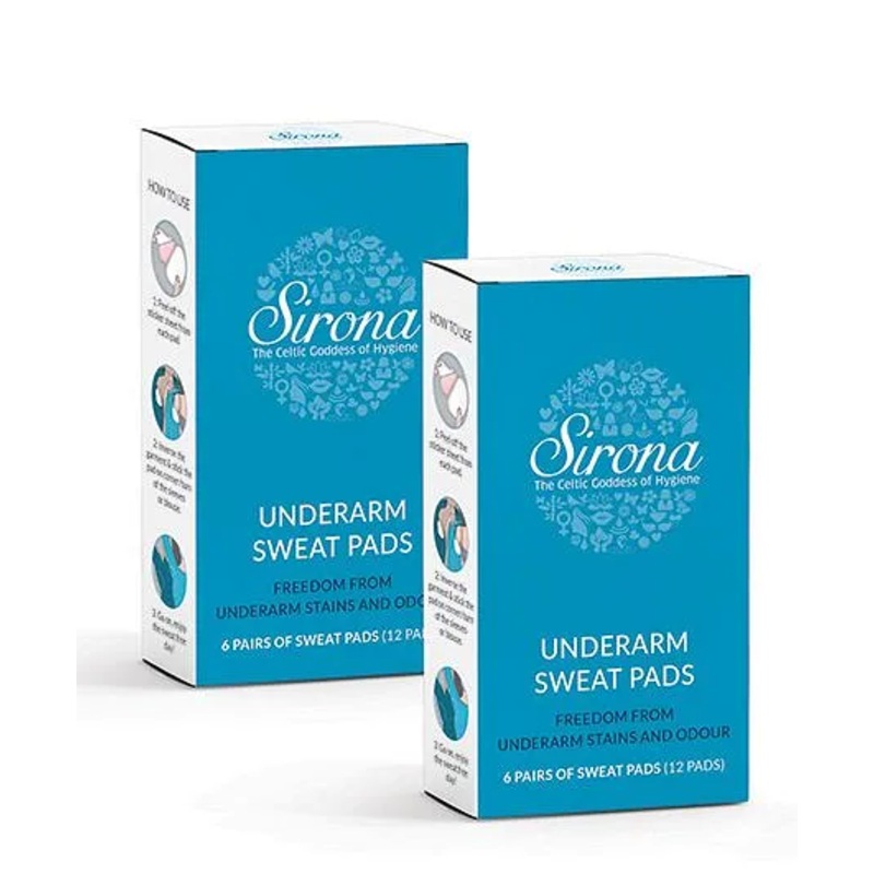 Sirona Under Arm Sweat Pads Pack of 2 - 12 Pads Each