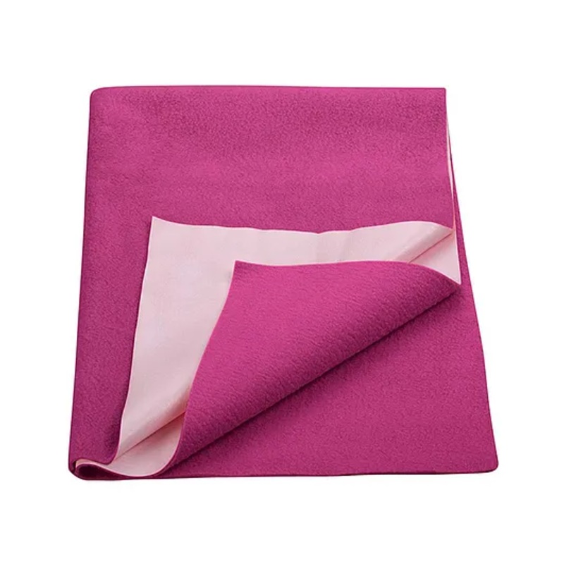 Trance Home Linen Fleece Quick Dry Waterproof Breathable Bed Protector Dry Sheet for Kids- Queen, Berry Pink