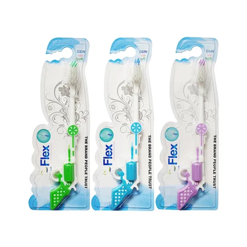 Yunicorn Max YMX 515 Lotus Flex Gun Toothbrush Design Pack Of 3 (Color May Vary)