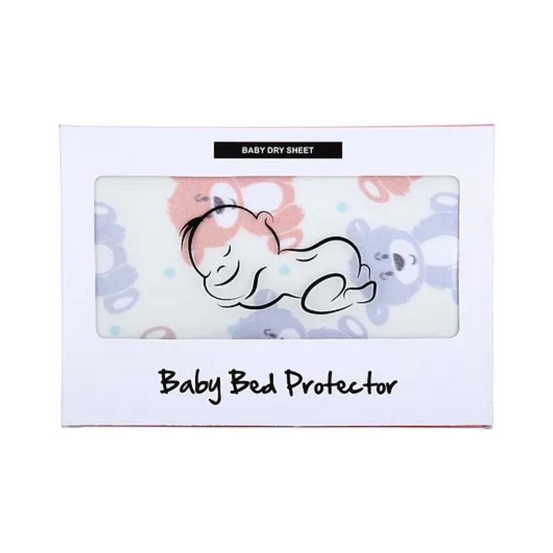 Zikku Cute Printed Dry Sheets Small Size Teddy Print - White