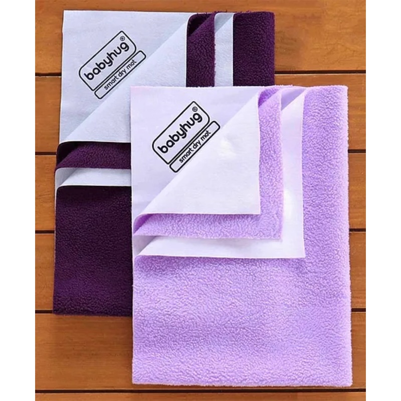 Babyhug Smart Dry Bed Protector Sheet Pack of 2 Small- Purple