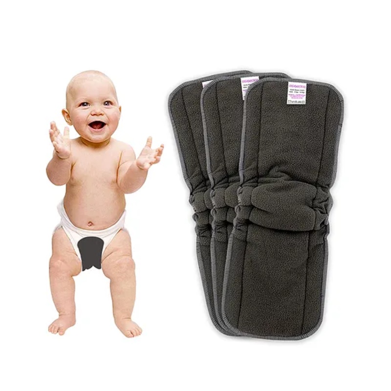 Bembika Cotton Bamboo Charcoal Nappy Inserts Pack of 3 - Grey