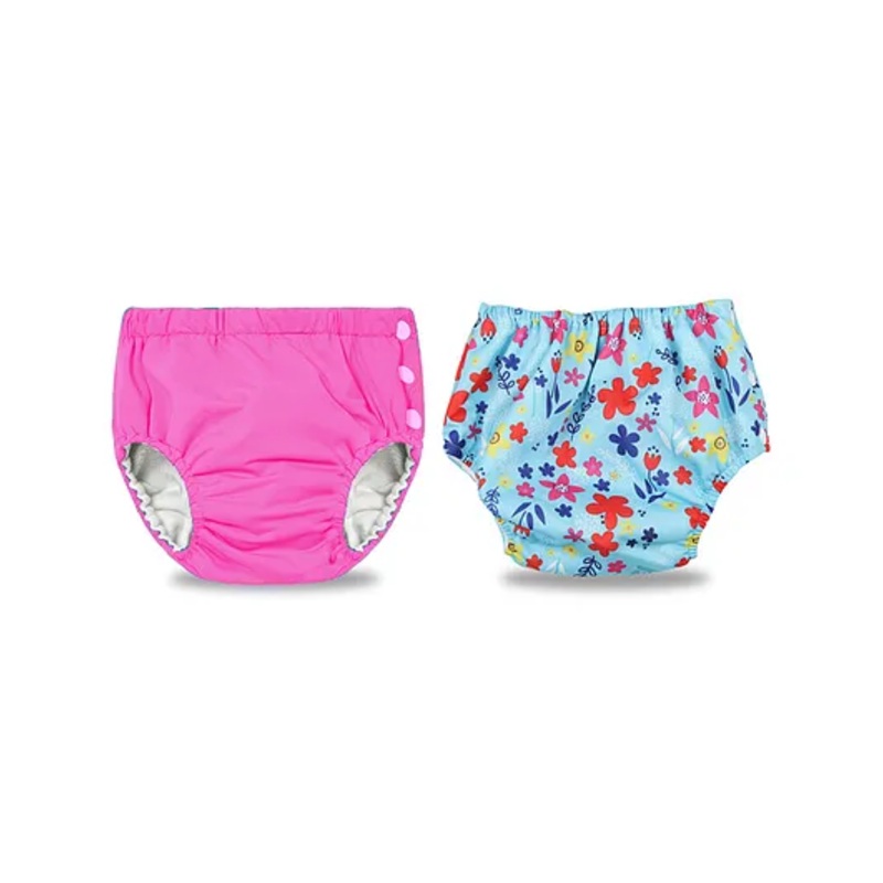 Chinmay Kids Swimming Pants Reusable Swimwear Diaper Pool Pants For Unisex Pack of 2 - Light Pink & Sky Blue