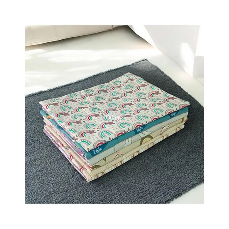 Fabrify New Born Baby Supper Soft Cotton Plastic Mats , Pack of 2 (Random Design)