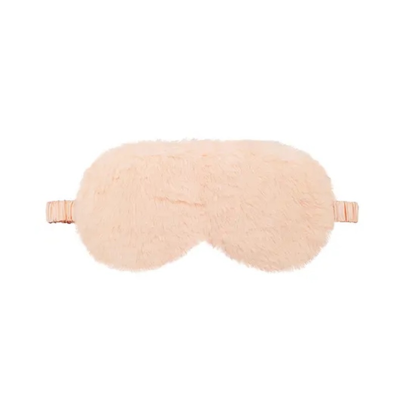 Jenna Silk Fur Plain Sleeping Eye Mask - Peach