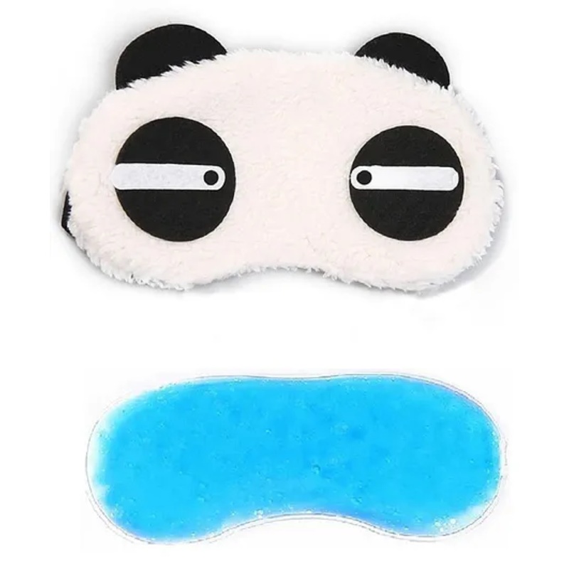 Jenna Straight Panda Face Sleeping Eye Mask With Cooling Gel - White