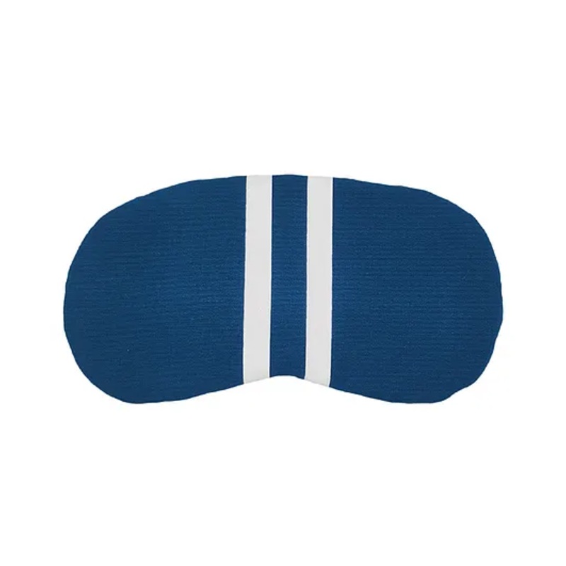 Jenna White Line Printed Sleeping Eye Mask - Blue