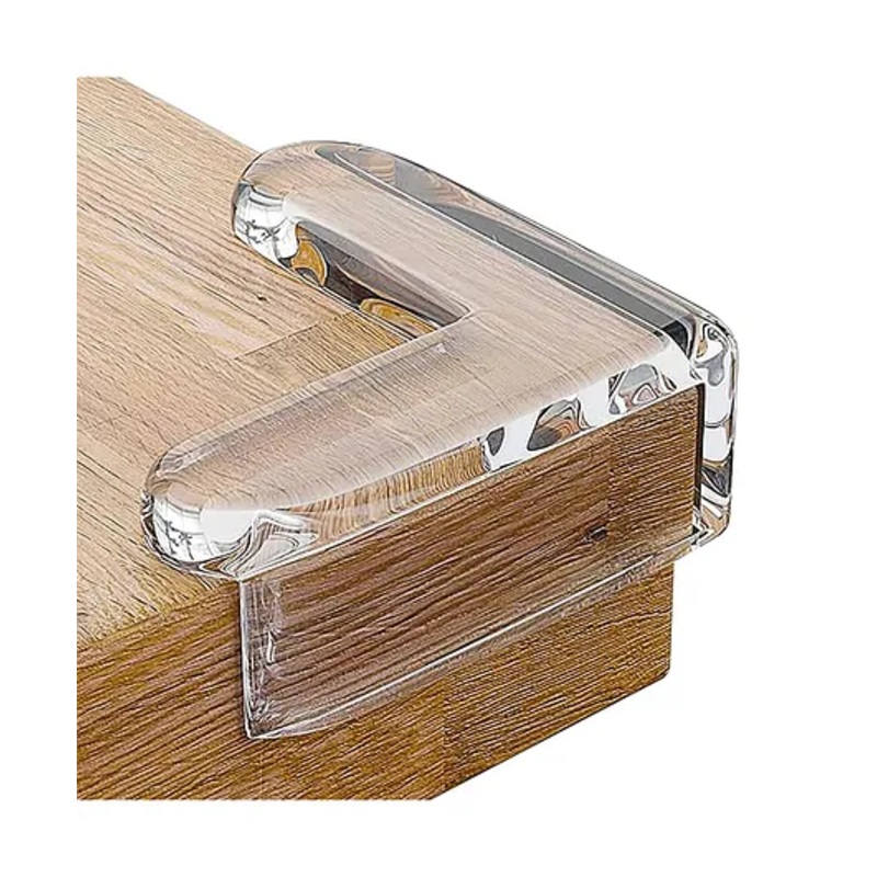 Kidsmate Baby Proofing Corner Guards | Soft and Cushioned Silicon Corner Protector for Sharp Edges (Pack of 10-L Shape) Transparent