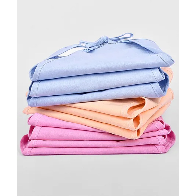 Moms Home Cotton Double Layered Cloth Langot Pack of 10 - Multicolour