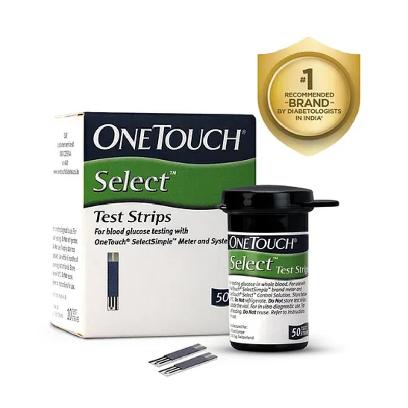 OneTouch Select Test Strips | Pack of 50 Strips | Blood Sugar Test Machine Testing Strips | Global Iconic Brand | For use with OneTouch Select Simple Glucometer