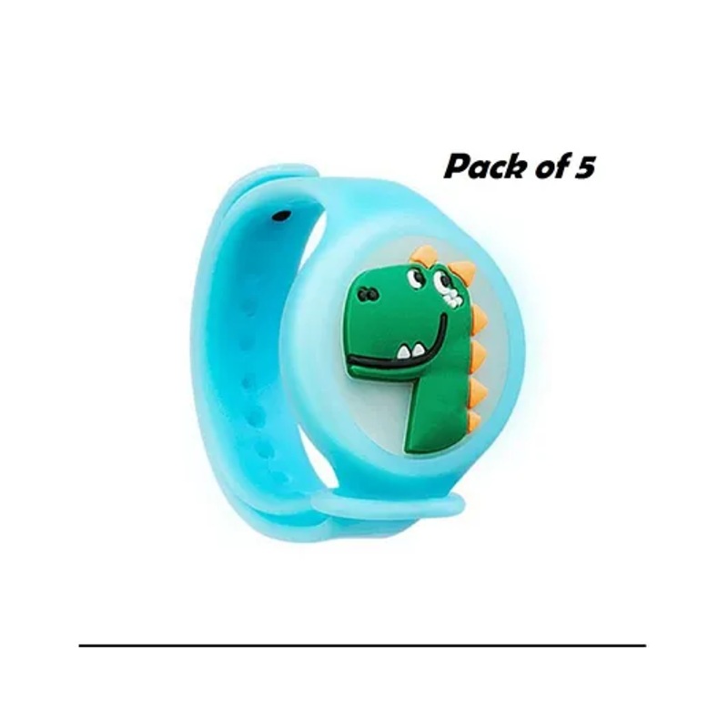 Ortis Mosquito Repellent Bands with LED Light Up Insect & Bug Pest Repeller Waterproof Bracelet with Essential Oils For Kids and Adults Baby Wrist Band Pack of 5 - (Colour and Print May Vary)