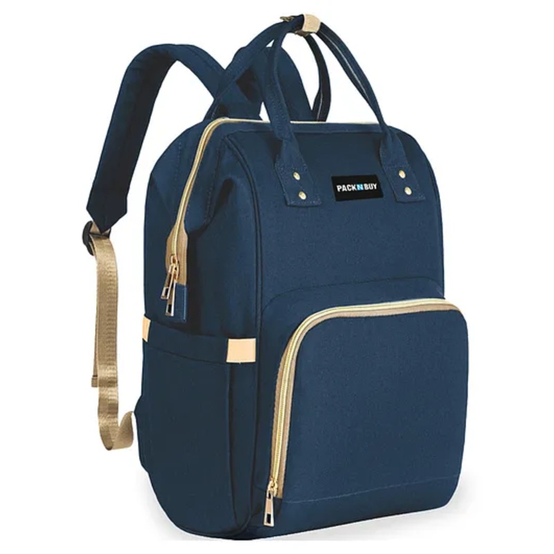 PACKNBUY Baby Diaper Bag Classic Backpack Style for Travel and Storage - Navy Blue