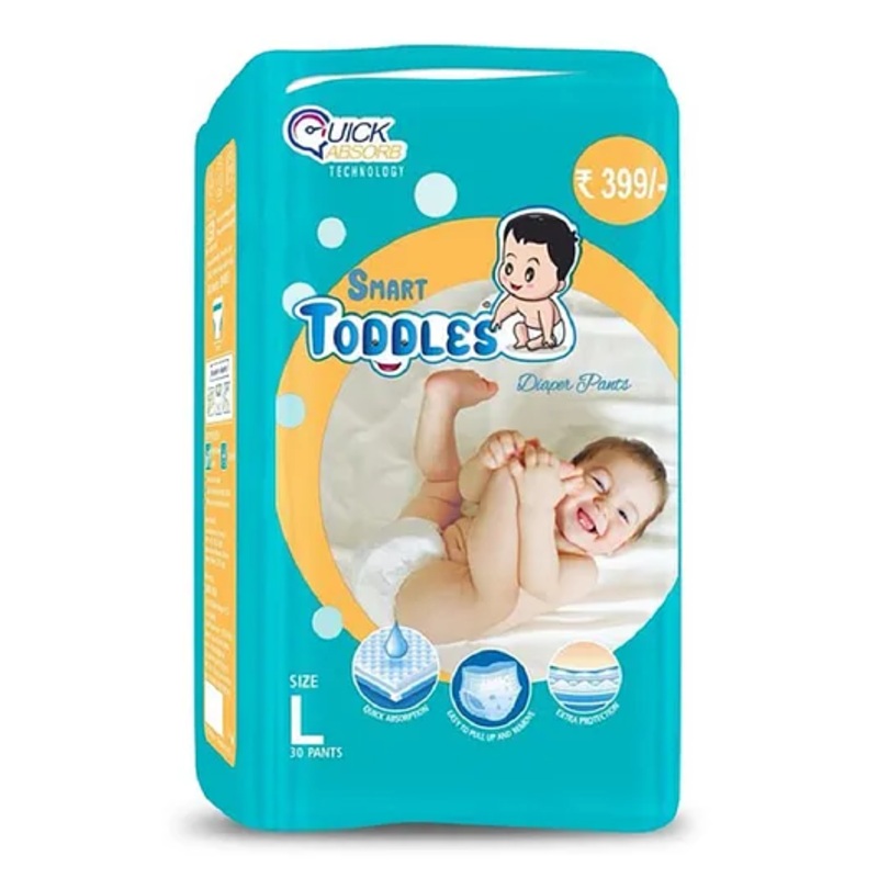 SMART TODDLES Baby Diaper Pants 30 (Size - L) With Quick Absorption Technology & Extra Protection | Easy to Pull Up and Remove(30 Count)