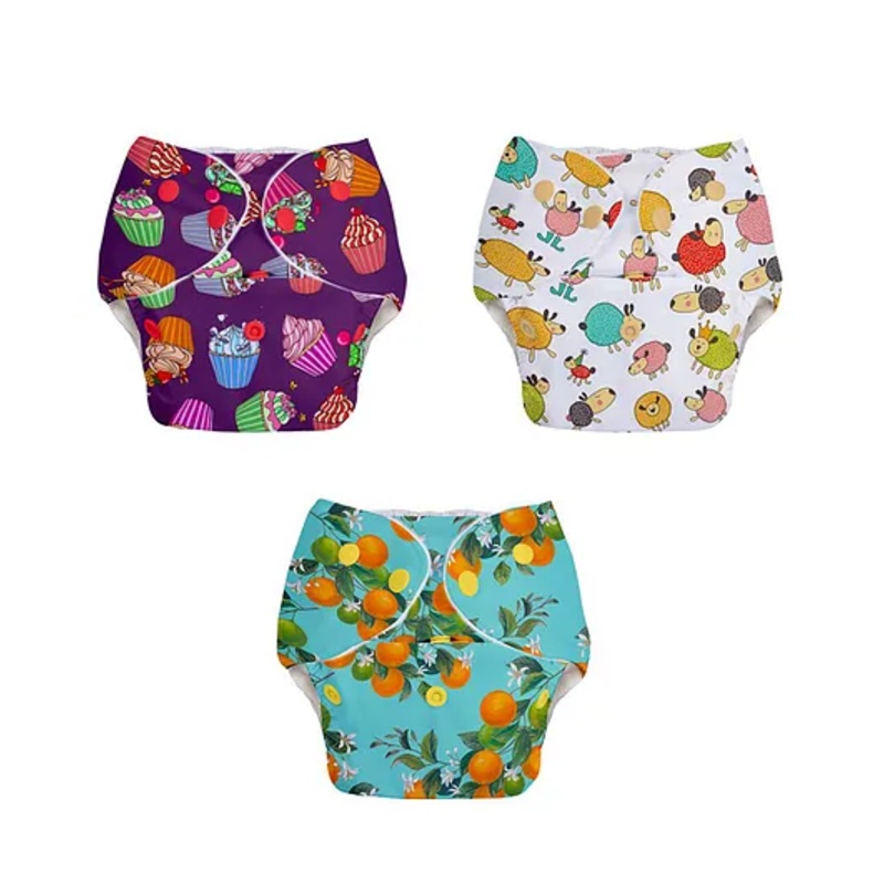 Superbottoms BASIC Washable & Reusable Cloth Diapers - Quick dry high absorption Diapers for Baby (3m-3y) - Pack of 3 Cloth Diaper For Baby, 7 kg to 17 kg