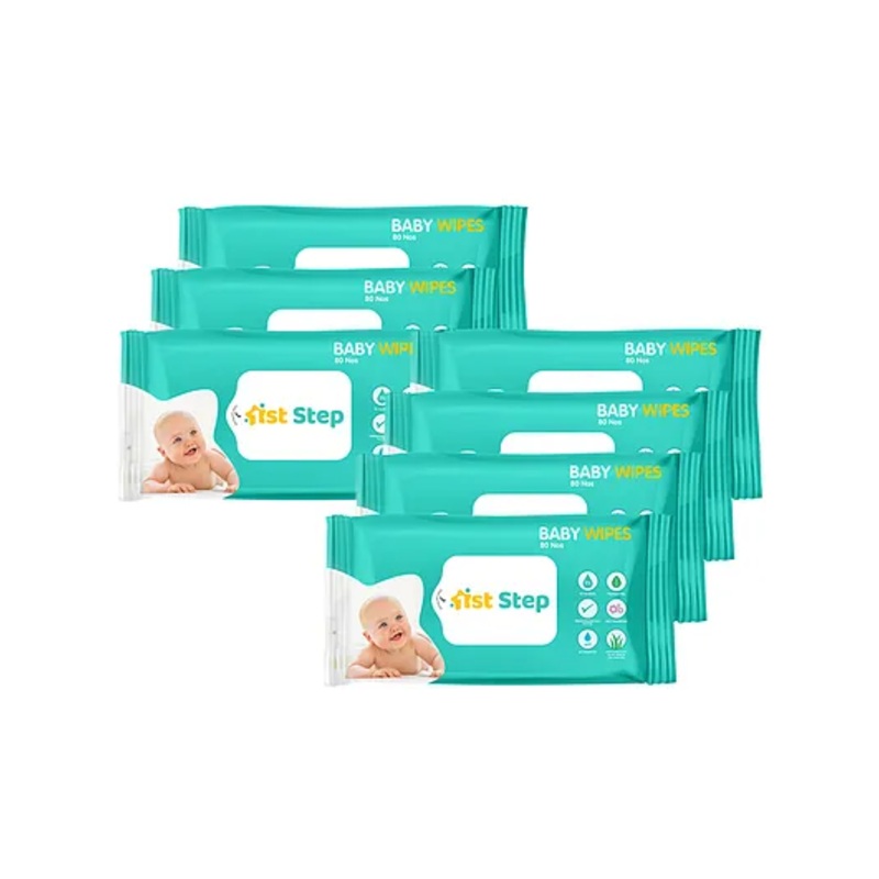 1st Step Baby Wet Wipes Enriched and Aloe Vera and Jojoba Oil 72 Wipes Pack of 7 - 560 Wipes