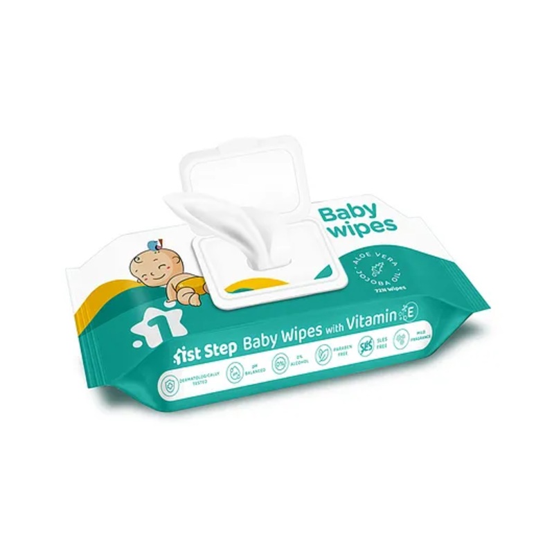 1st Step Baby Wet Wipes With Lid Enriched With Aloe Vera And Jojoba Oil - 72 Pieces