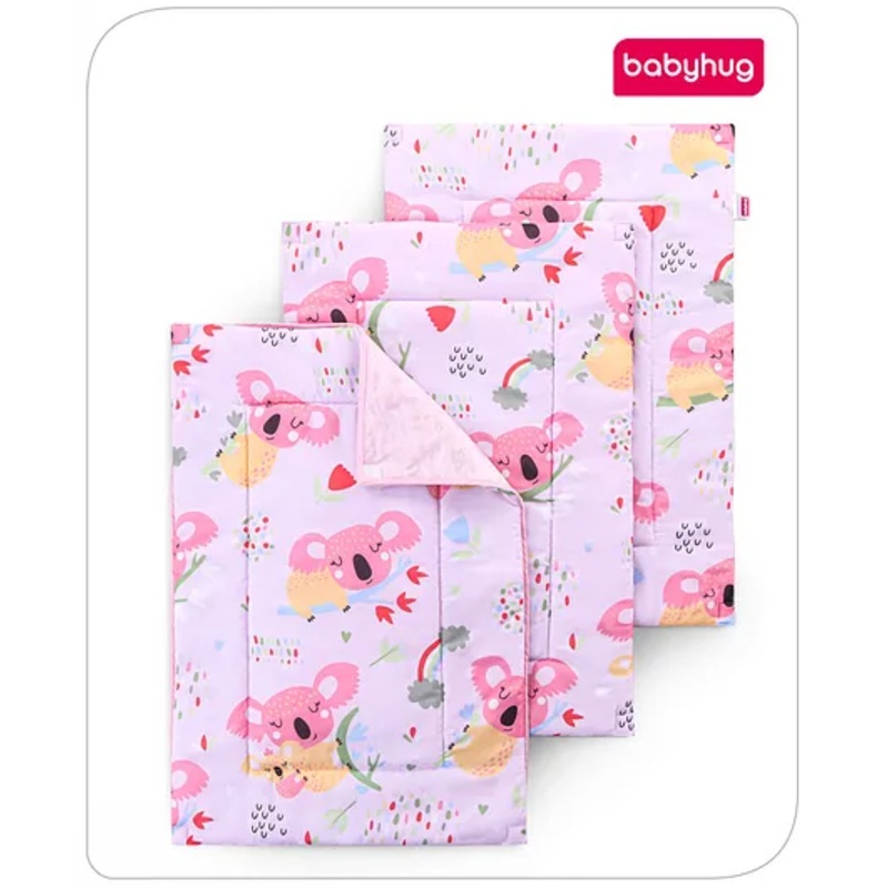 Babyhug Multi Purpose Baby Mat With Koala Print Set Of 3 - Lilac