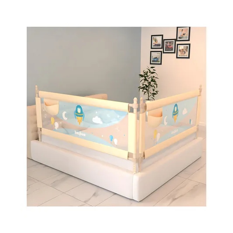 Baybee Bed Rails Guard for Baby Kids Safety with Adjustable Height -  Beige