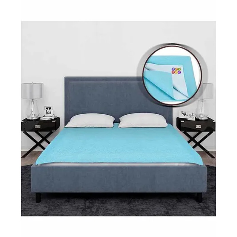 BeyBee Bed Protector for Double Bed King & Queen Size Double Bed Size- Sea Blue