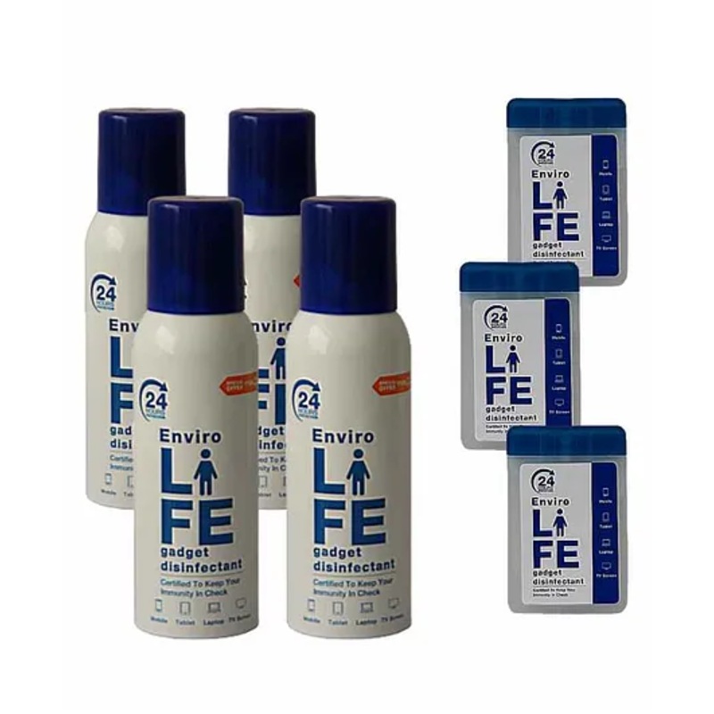 Envirolife Gadget Disinfectant Spray Desks & Pocket Value Pack of 7 - 120 ml Each