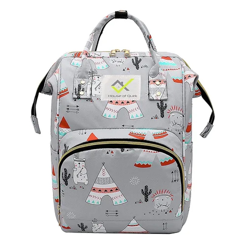 House of Quirk Baby Diaper Bag Grey Winter Print  - Multicolor