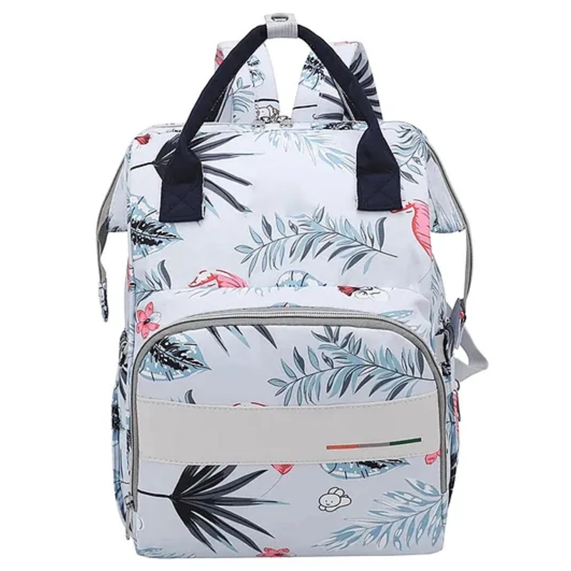 House of Quirk Baby Diaper Bag Maternity Backpack Leaf Powder - Blue