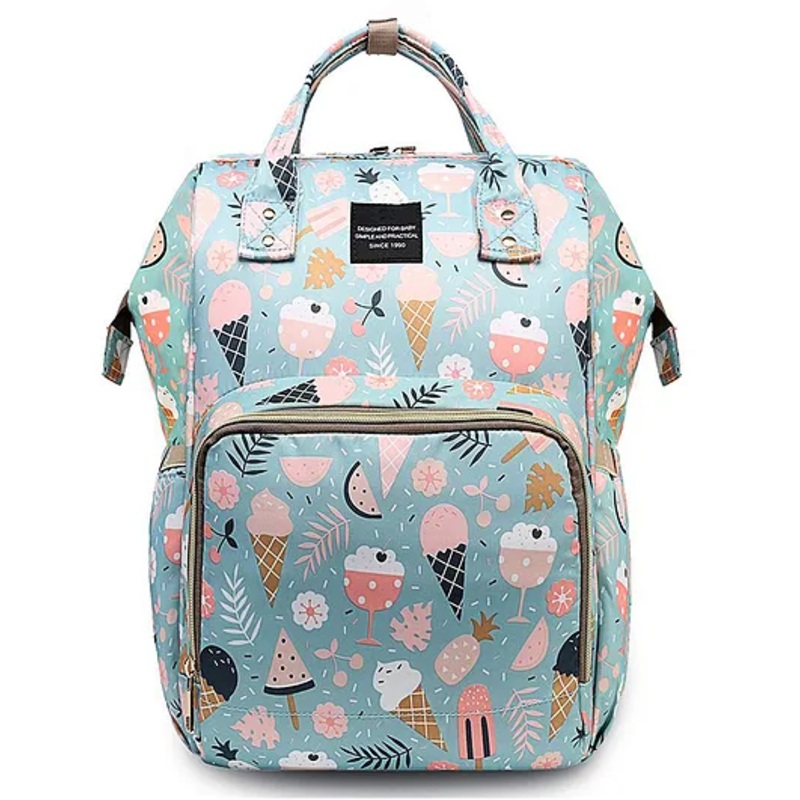 House of Quirk Diaper Bag Maternity Backpack Icecream Print - Blue