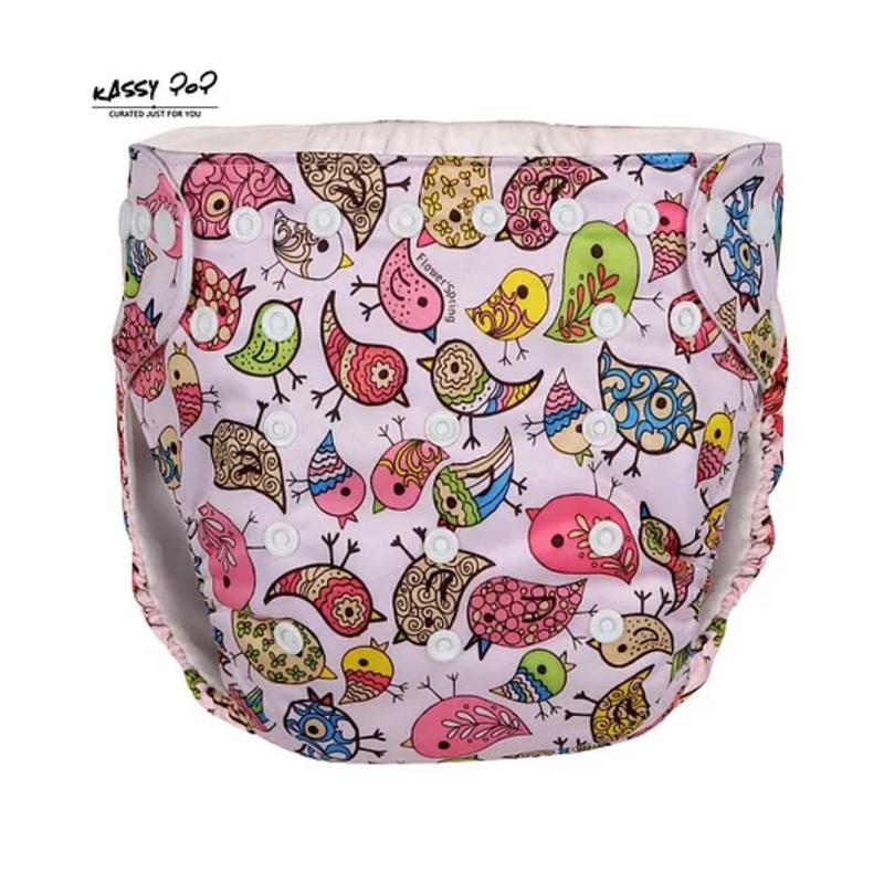 Kassy Pop Reusable Diaper Cover With Cotton Absorbing Pad - Multicolor