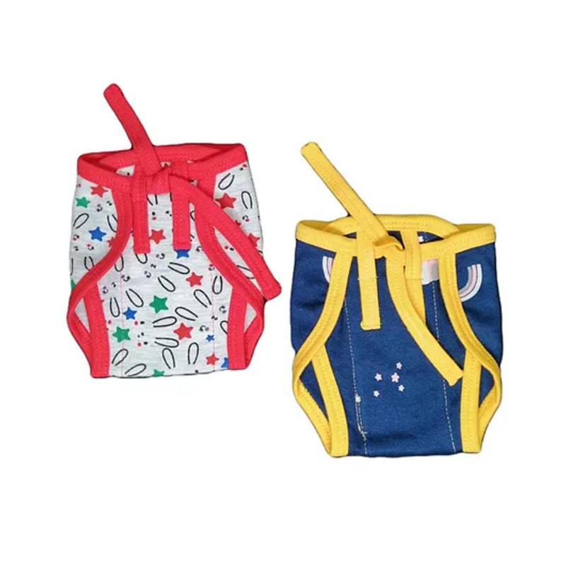 Kindermum Combo Of 2 Nappies Castle Small - Blue Red
