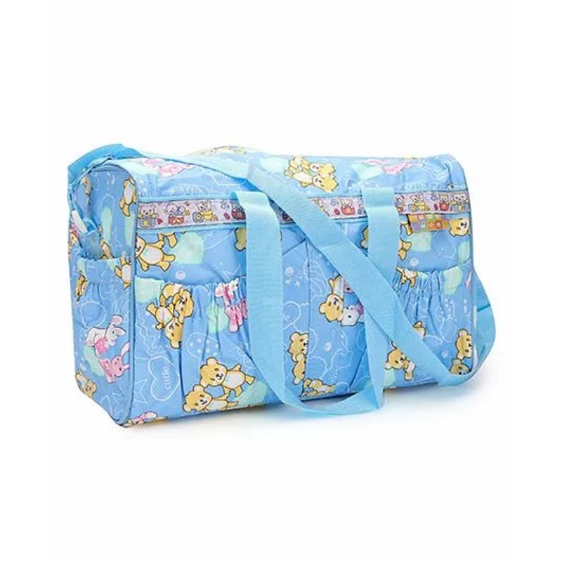 Mee Mee Mama's Bag Teddy And Rabit Print - Blue
