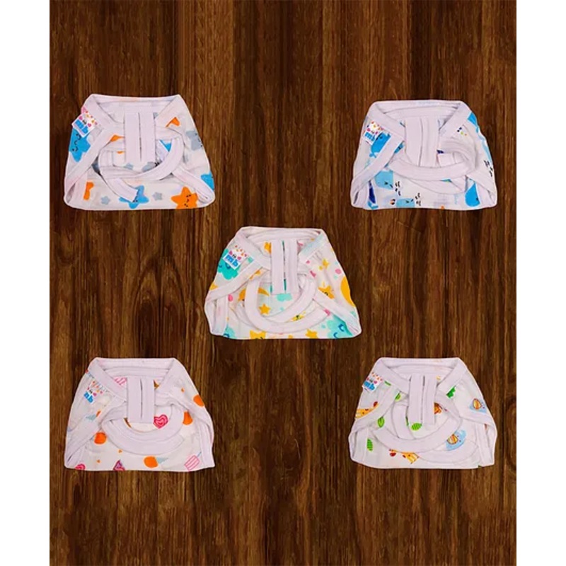 Mittenbooty Printed Muslin Nappies Pack of 5 Small
