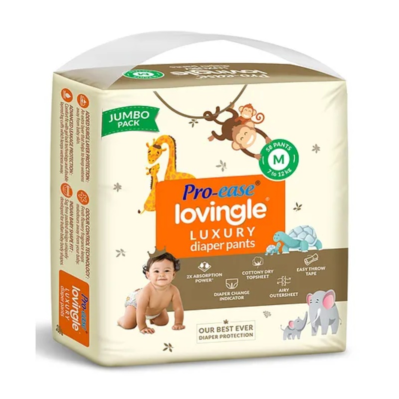 Pro ease Lovingle Luxury Diaper Pants Medium - 58 pieces