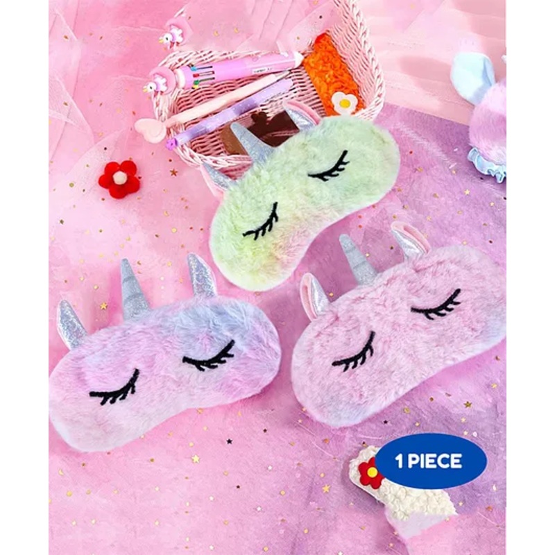 Puchku Furr Unicorn Theme Gel Eye Mask Gor Girls ( 1 Piece, Multicolor