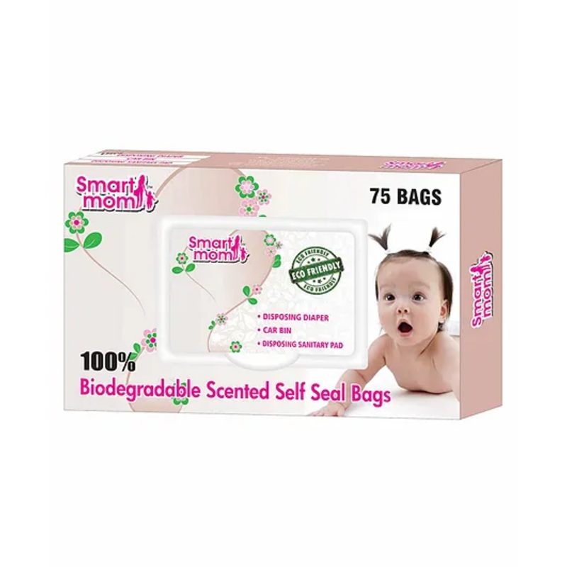 Smart Mom Scented Disposable Diaper Bags - 75 Pieces