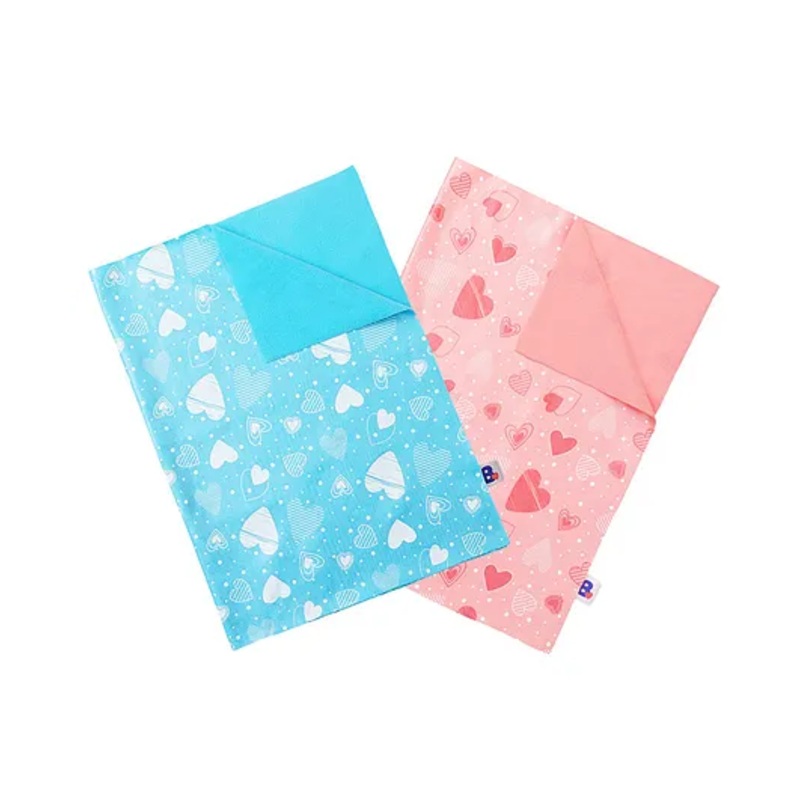 SuperBottoms BASIC Bed Protecting Mat Bed Protector Super Light Weight Pack of 2 Medium - Pink Blue