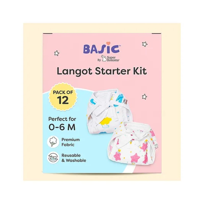 SuperBottoms BASIC Starter Kit | Newborn Baby Essentials Kit | Baby Langot 0-6 Months