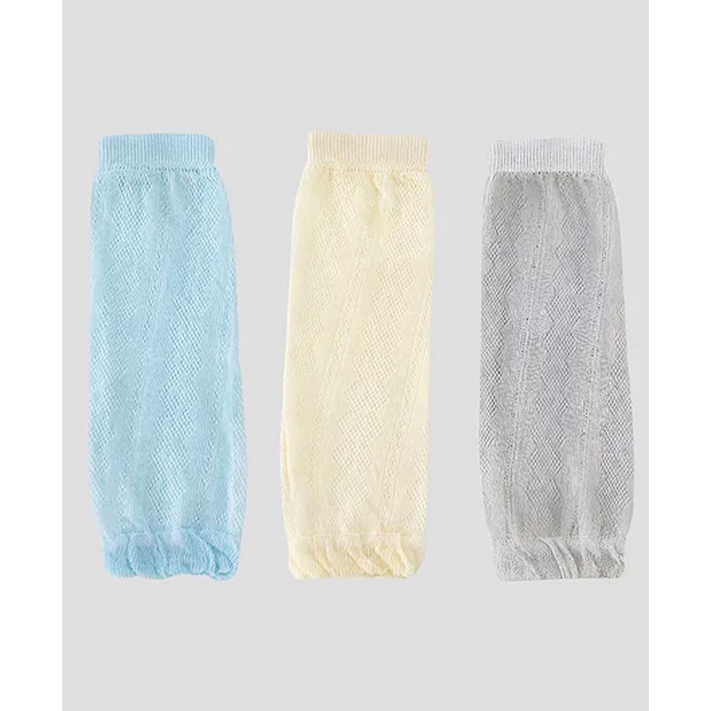 SYGA Cotton Mesh 3 Pairs Knee Pads - Light Yellow & Light Blue & Grey