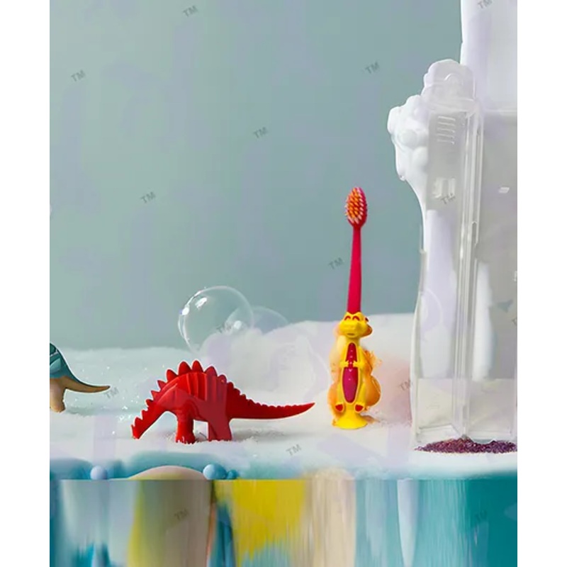 Yunicorn Max Kids Ultra Soft Dianosour Design Toothbrush with Protective Lid Cover - Colou may vary