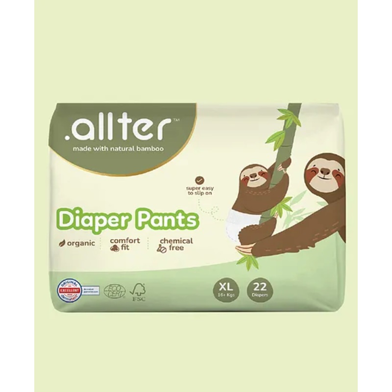 Allter Organic Bamboo  Feet Print Diaper Pants  XL - 22 pieces