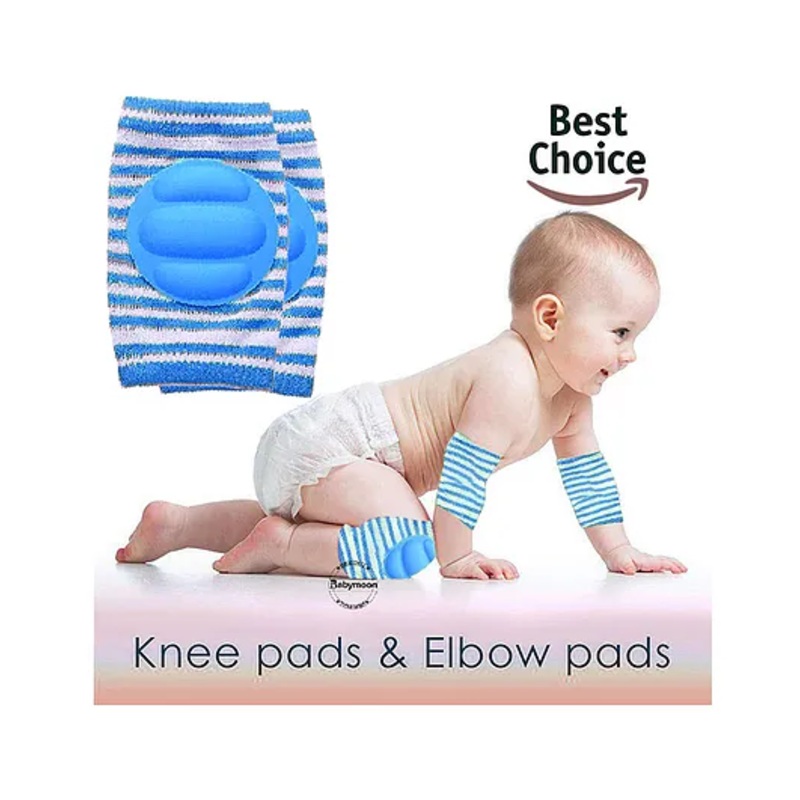 Babymoon Padded Kids Knee Elbow Protection Pads - Blue