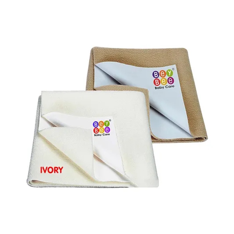 BeyBee Cotton Baby Bed Protecting Mat Large - Ivory and Beige