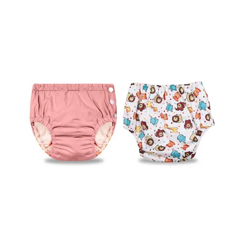 Chinmay Kids Reusable Swimwear Diapers Pack of 2 - Light Pink & White