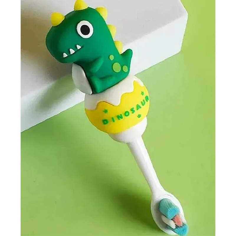 Comercio Cute Dino Design Cute and Soft Tooth Brush - Pink & Green