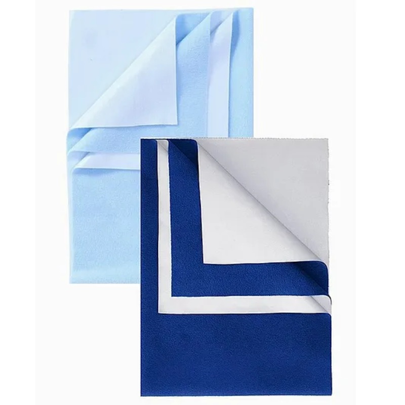 Elementary Smart Dry Waterproof Small Bed Protector Sheet Pack of 2 - Light & Dark Blue